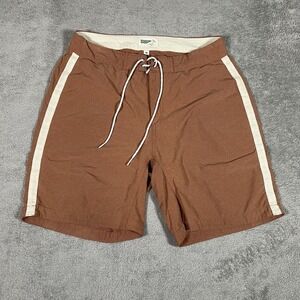 Men's Brown Board Shorts with Cream Accents